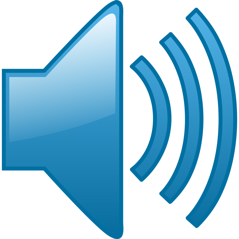 The sound volume icon - a speaker with 3 radiating bars -indicating full volume