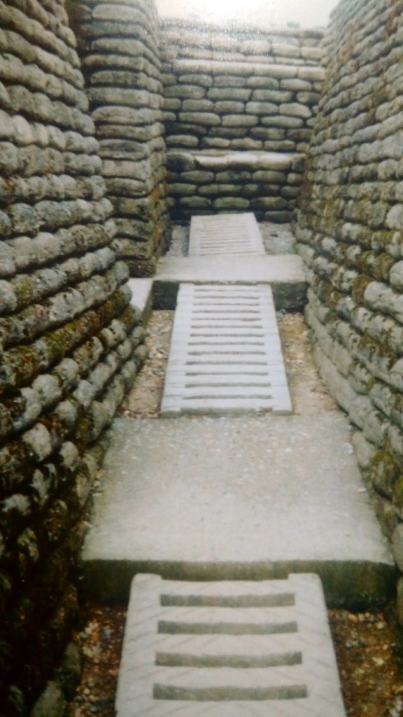Inside one of the trenches at Vimy Ridge in 1998.