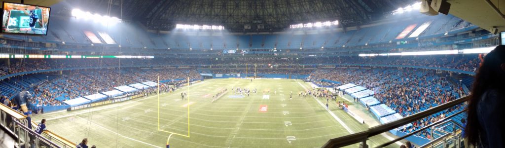 Panorama picture from the last Argos game at the Rogers Centre. I love how panorama mode allowed me to capture everything in one shot.